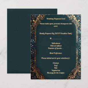 Antwortkarte mit kleinen gepunkteten Designflorale RSVP Karte