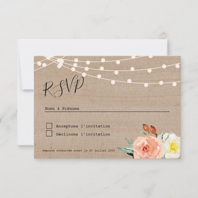 Antwortkarte RSVP Champsera Guinguette (Vorderseite)