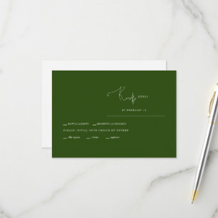 Antwortkarte zum dunkelgrünen Abendessen RSVP Karte