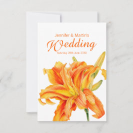 Antwortkarten für das Hochzeitsessen mit orangefar RSVP Karte