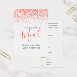 Antwortkarten für Hochzeitsmahlzeiten, Wahl Korall