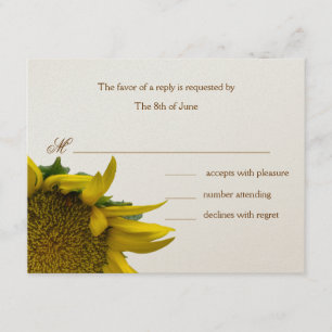 Antwortkarten für Sonnenblumen RSVP Karte