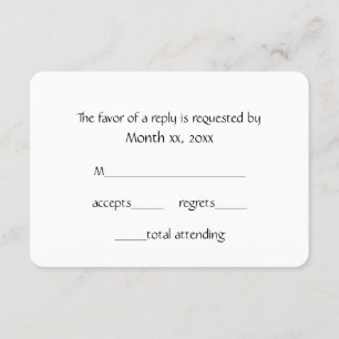 Antwortkarten Winterweiß für Hochzeiten Nr. 1 RSVP Karte