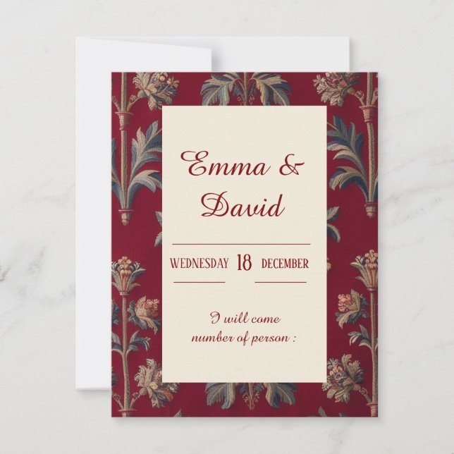 Antwortkartons RSVP Karte (Vorderseite)