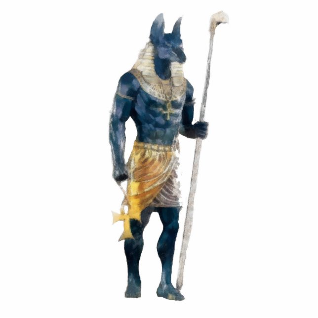 Anubis Ägypter-Gott Fotoskulptur Ornament (Vorne)
