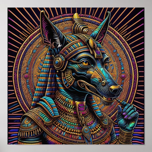 Anubis Ägyptische Kunst Poster (Vorne)