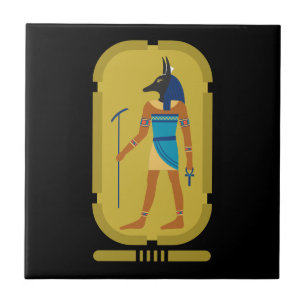 Anubis Ägyptischer Gott der Mumifizierung Keramik  Fliese