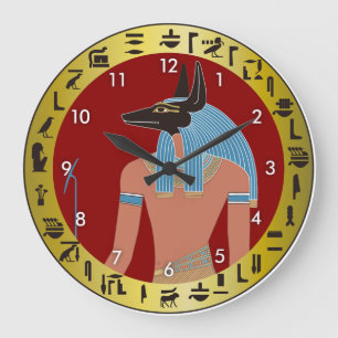 Anubis, ägyptischer Gott Große Wanduhr