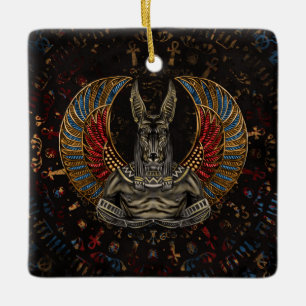 Anubis - ägyptischer Gott Keramikornament
