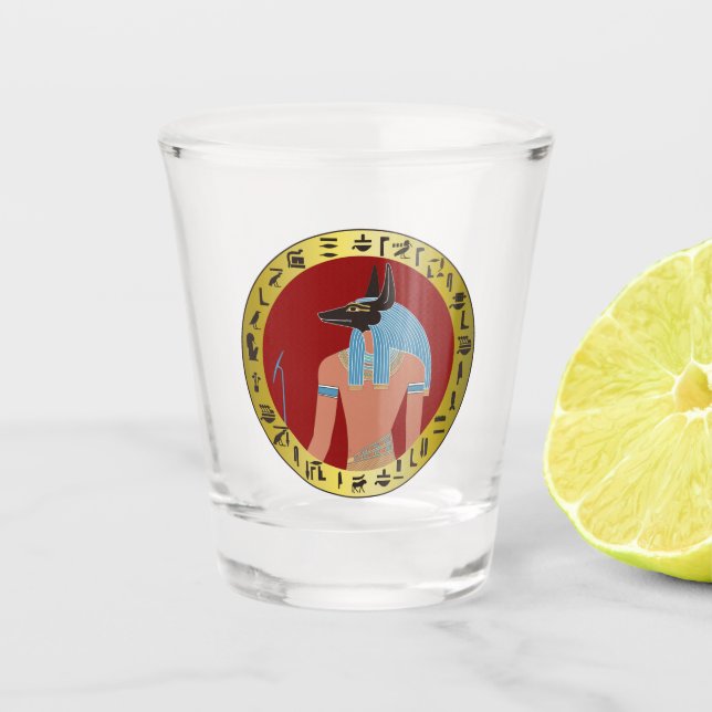 Anubis, ägyptischer Gott Schnapsglas (Vorderseite)