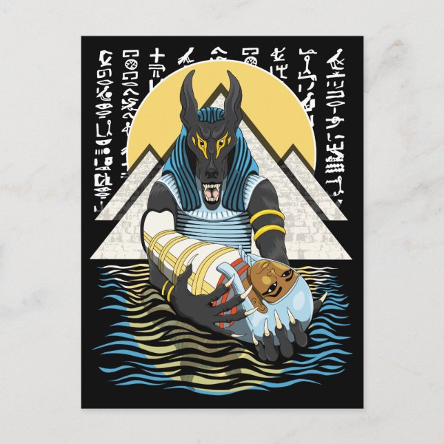 Anubis Alte ägyptische GottIllustration Postkarte (Vorderseite)
