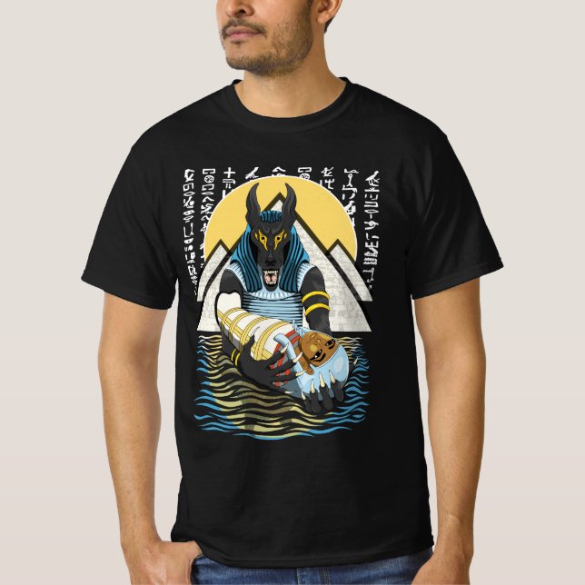 Anubis Alte ägyptische GottIllustration T-Shirt (Vorderseite)