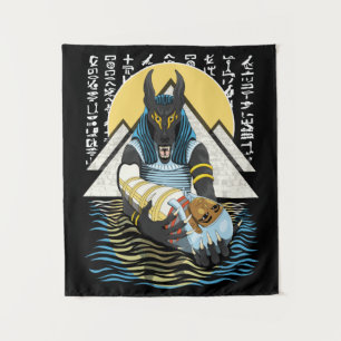 Anubis Alte ägyptische GottIllustration Wandteppich