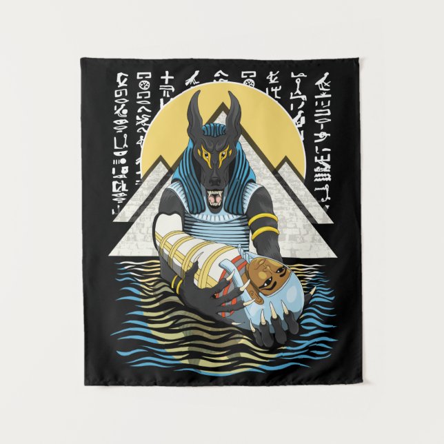 Anubis Alte ägyptische GottIllustration Wandteppich (Vorderseite)