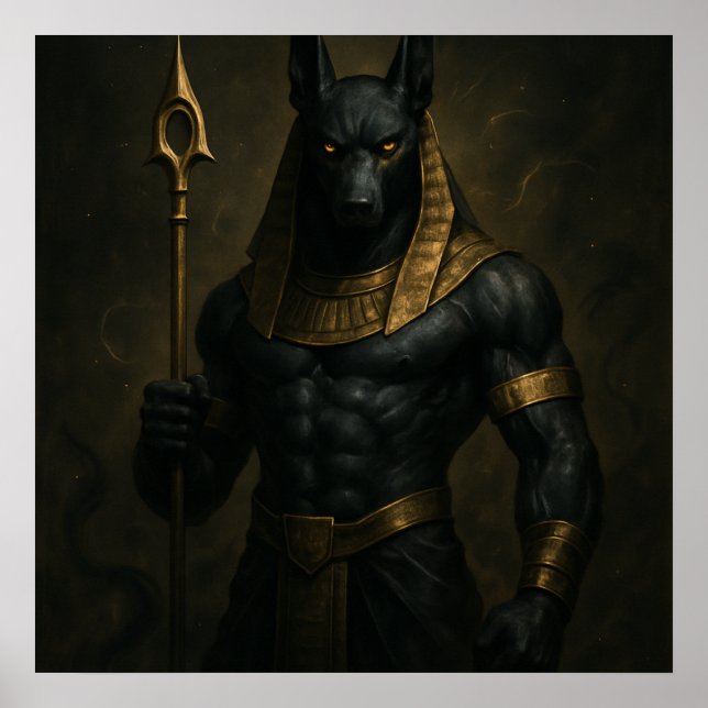 Anubis Altes ägyptisches Gottes-Poster Poster (Vorne)
