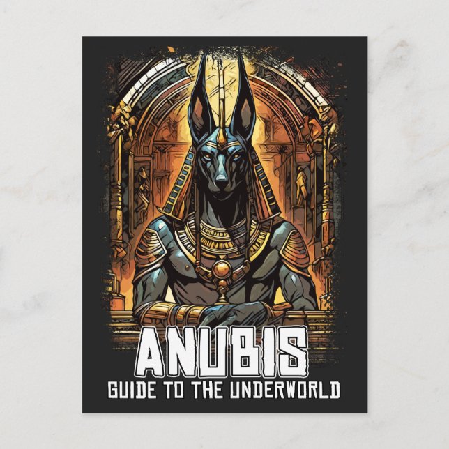 Anubis Ancient Egyptian GOD Guide to Underworld Postkarte (Vorderseite)
