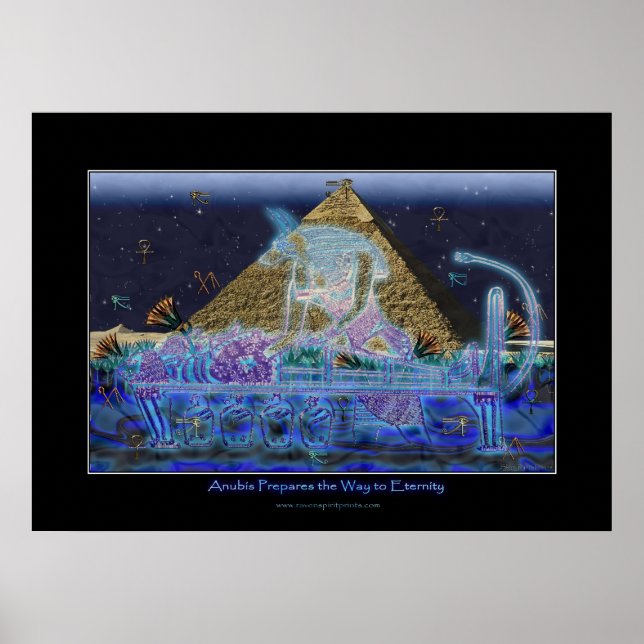 "Anubis bereitet den Weg zur Ewigkeit vor" Art Pos Poster (Vorne)