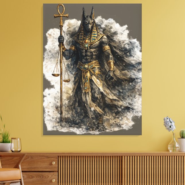 Anubis Canvas Art Ancient Egyptian Mythology Decor Leinwanddruck (Insitu (Wohnzimmer))