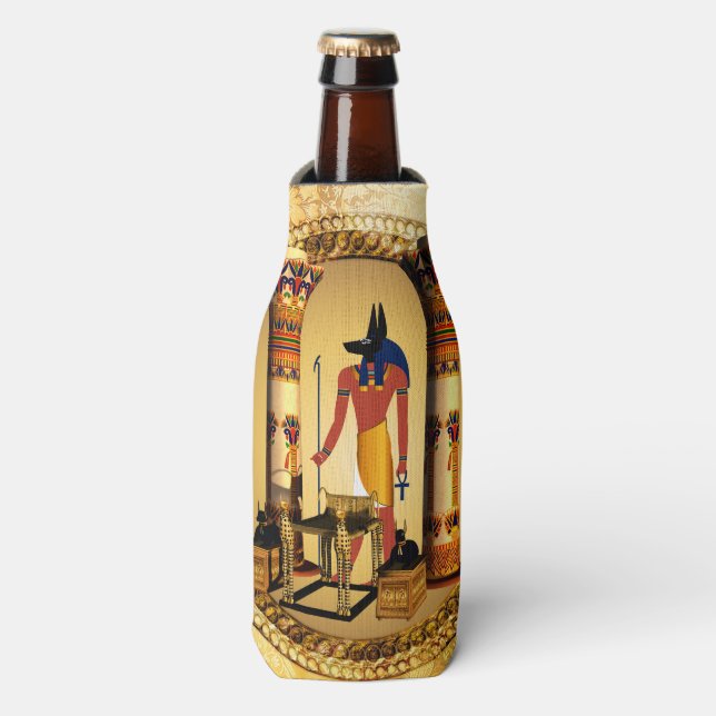 Anubis der ägyptische Gott Flaschenkühler (Flaschenvorderseite)