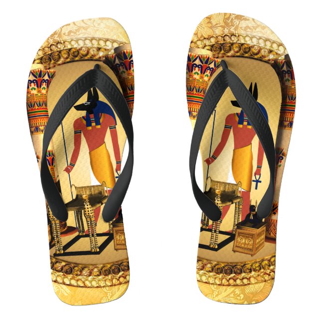 Anubis der ägyptische Gott Flip Flops (Fußbett)