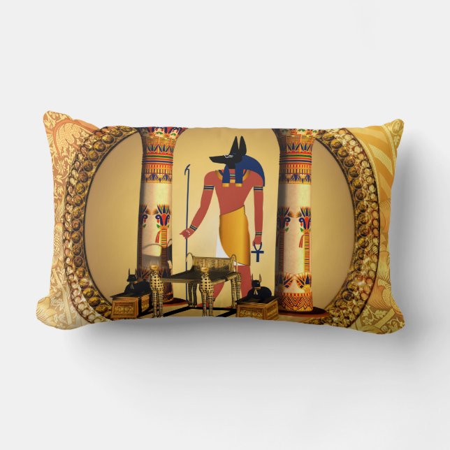 Anubis, der ägyptische Gott Lendenkissen (Vorderseite)