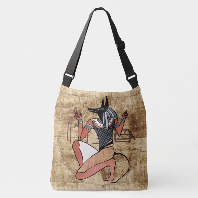Anubis Der Wächter Tragetaschen Mit Langen Trägern (Vorderseite)