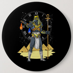 Anubis Egyptian God Alcient Ankh Mythology Button