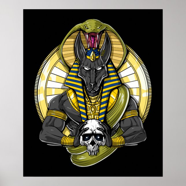 Anubis Egyptian Wolf God Poster (Vorne)