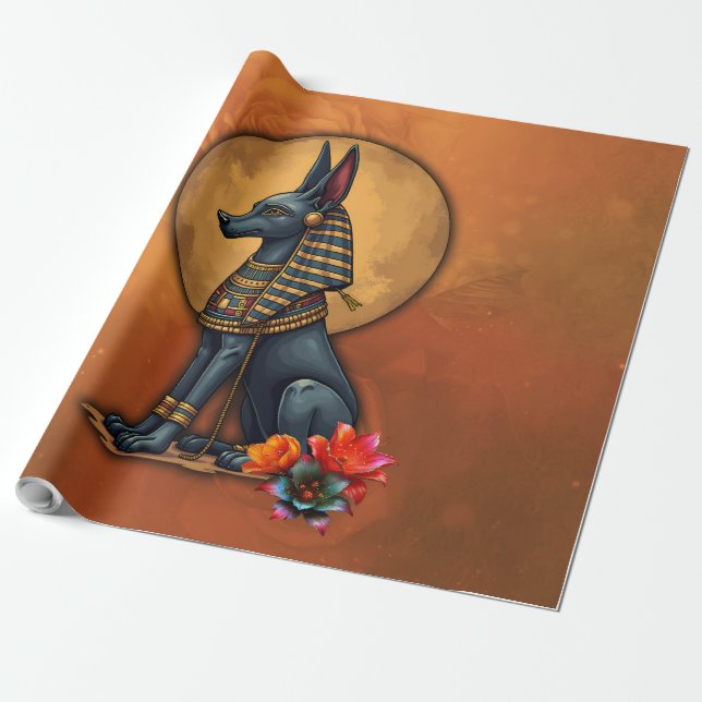 Anubis im Mondlicht,  Geschenkpapier (Ungerollt)