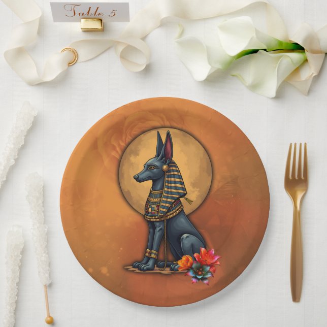 Anubis im Mondlicht,  Pappteller (Hochzeit)