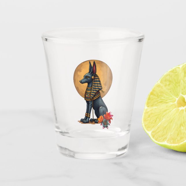Anubis im Mondlicht,  Schnapsglas (Vorderseite)