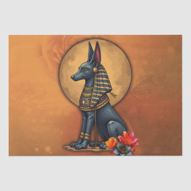 Anubis im Mondlicht,  Seidenpapier (Vorderseite)