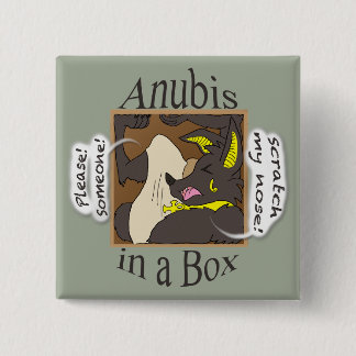 Anubis in einem Kasten (geschlossene Augen) Button