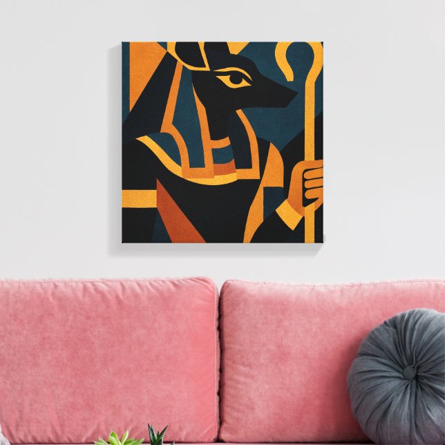 Anubis Moderne Abstrakte Leinwand Kunst (Insitu (Wohnzimmer))