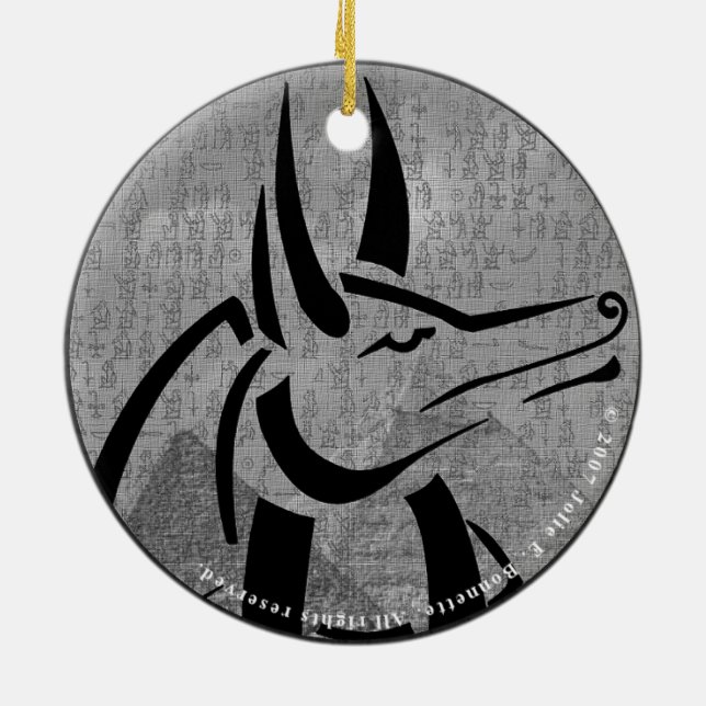 Anubis Premium Round Keramik Ornament (Hinten)