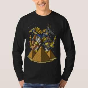 Anubis Ra Egyptian Gods Ancient Pyramids Mythology T-Shirt