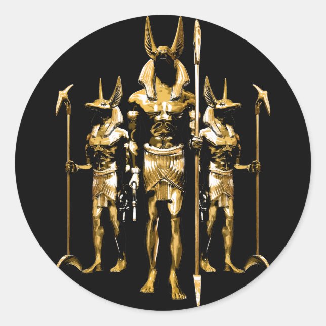 Anubis Runder Aufkleber (Vorderseite)