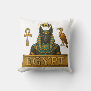 Anubis & Thoth Symboles Égyptiens - Coussin Déco