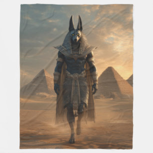 Anubis-Wurfdecke – Ägyptische Mythologie Wandkunst Fleecedecke