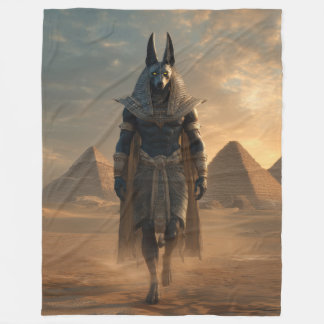 Anubis-Wurfdecke – Ägyptische Mythologie Wandkunst Fleecedecke