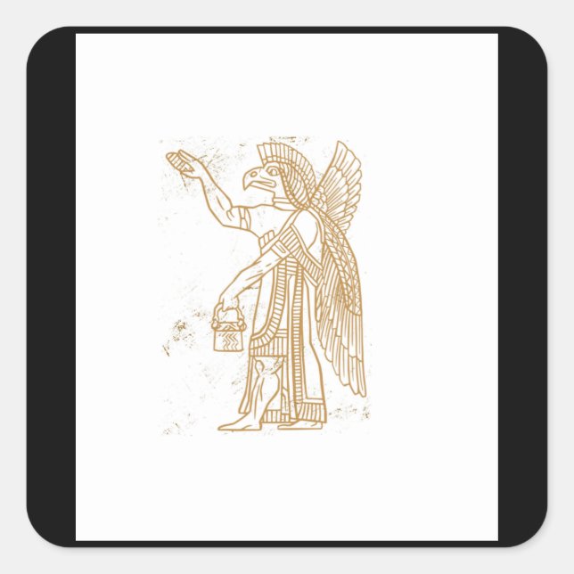 Anunnaki Quadratischer Aufkleber (Vorderseite)