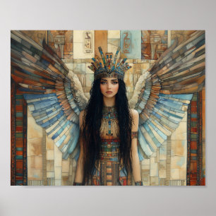 Anunnaki Star Goddess Inanna Mosaik Art Nouveau Poster