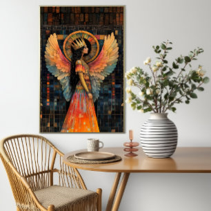 Anunnaki-Sterngöttin Inanna Abstrakte Mosaik-Kunst Poster
