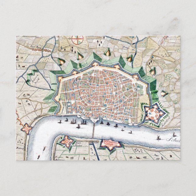 Anvers, Anvers - Belgique Carte Antique (Devant)