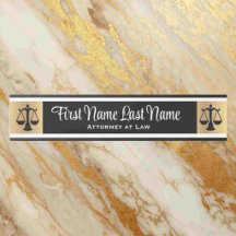 Anwalt an der Law Door Signs Anwalt Gold Long Name