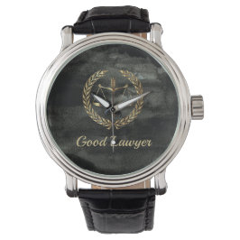 Anwalt Aquarel, schwarz und gold Armbanduhr