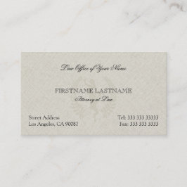Anwalt bei der Kanzlei Beige Linen Business Card Visitenkarte