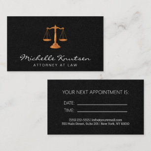 Anwalt bei der Law Termin Card Black Gold Visitenkarte