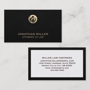 Anwalt bei Law Black Leather Print Visitenkarte