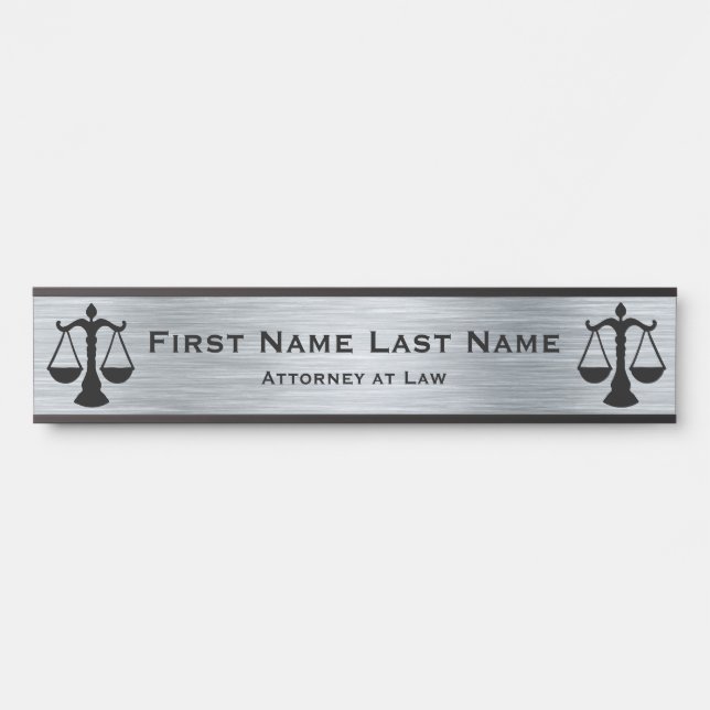 Anwalt bei Law Door Signs Anwalt SIlver Türschild (Vorderseite )